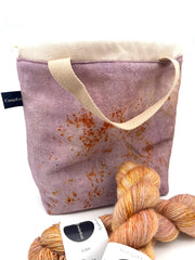 Hand dyed CamijoKnit Project Bags: Petals